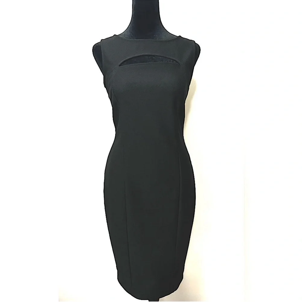 Black Bodycon Cutout Sleeveless Knee Length Dress by Lovely Day Sexy Size Med - Picture 1 of 9